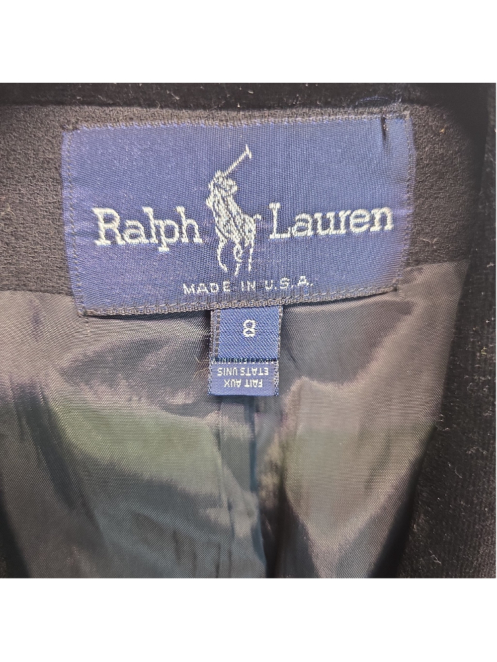 Ralph Lauren Royal Velvet Collar Crest Blazer Womens 100% Wool Double Breasted 8 - Picture 6 of 14